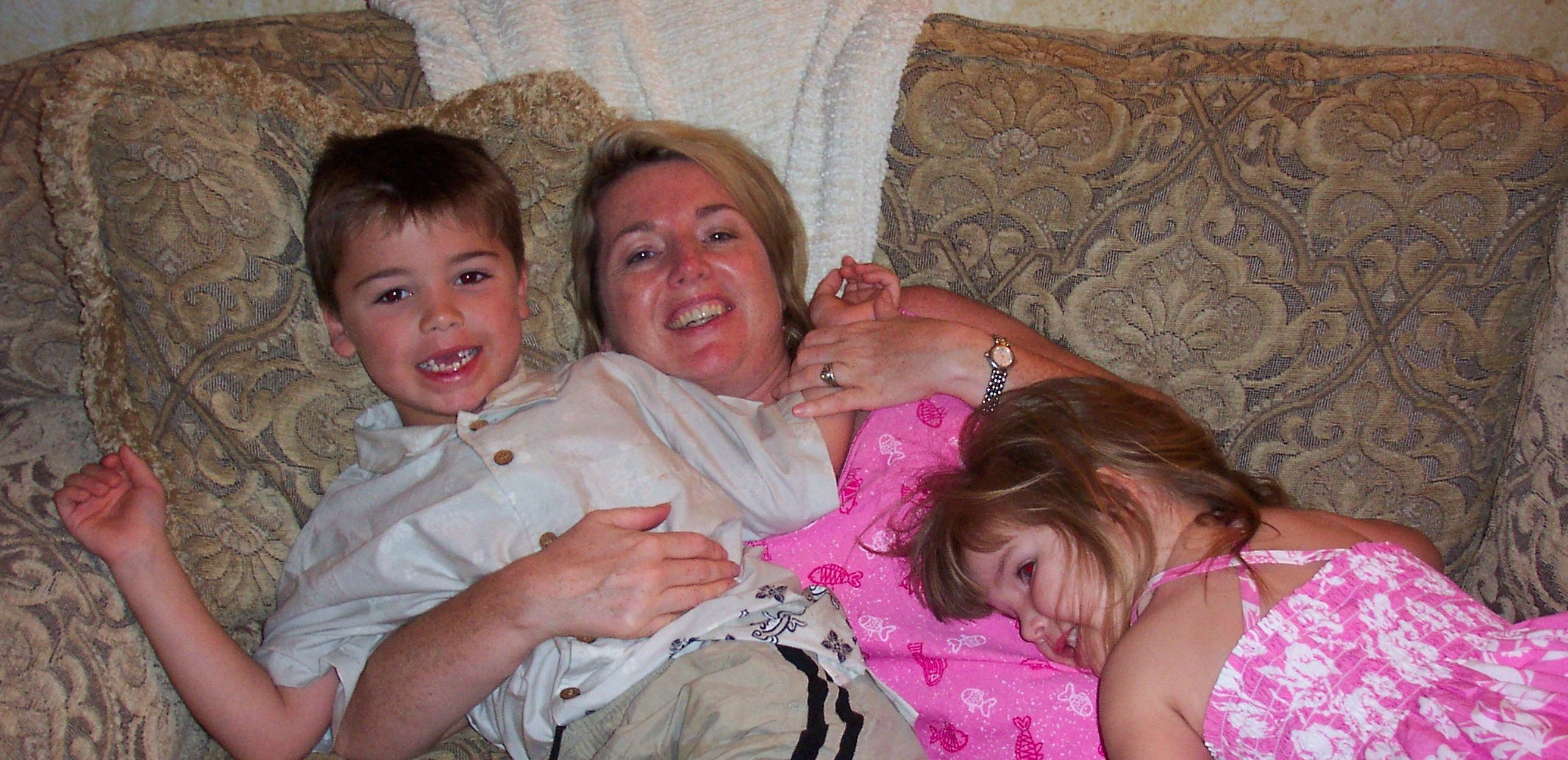 Kim with her children Victor and Olivia